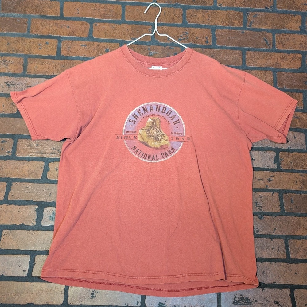 Anvil Shenandoah National Park Hiking Tee Muted Brick Red‎ XL 100% Cotton